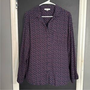 beachlunchlounge Button Down Heart Viscose Top Size: XL